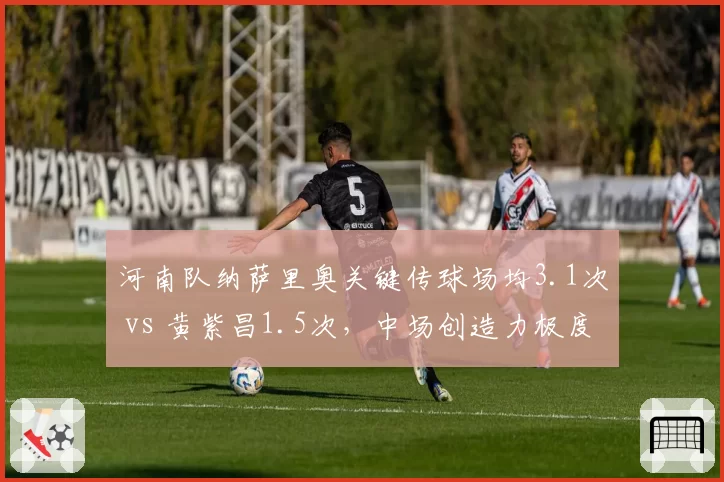河南队纳萨里奥关键传球场均3.1次 vs 黄紫昌1.5次，中场创造力极度失衡